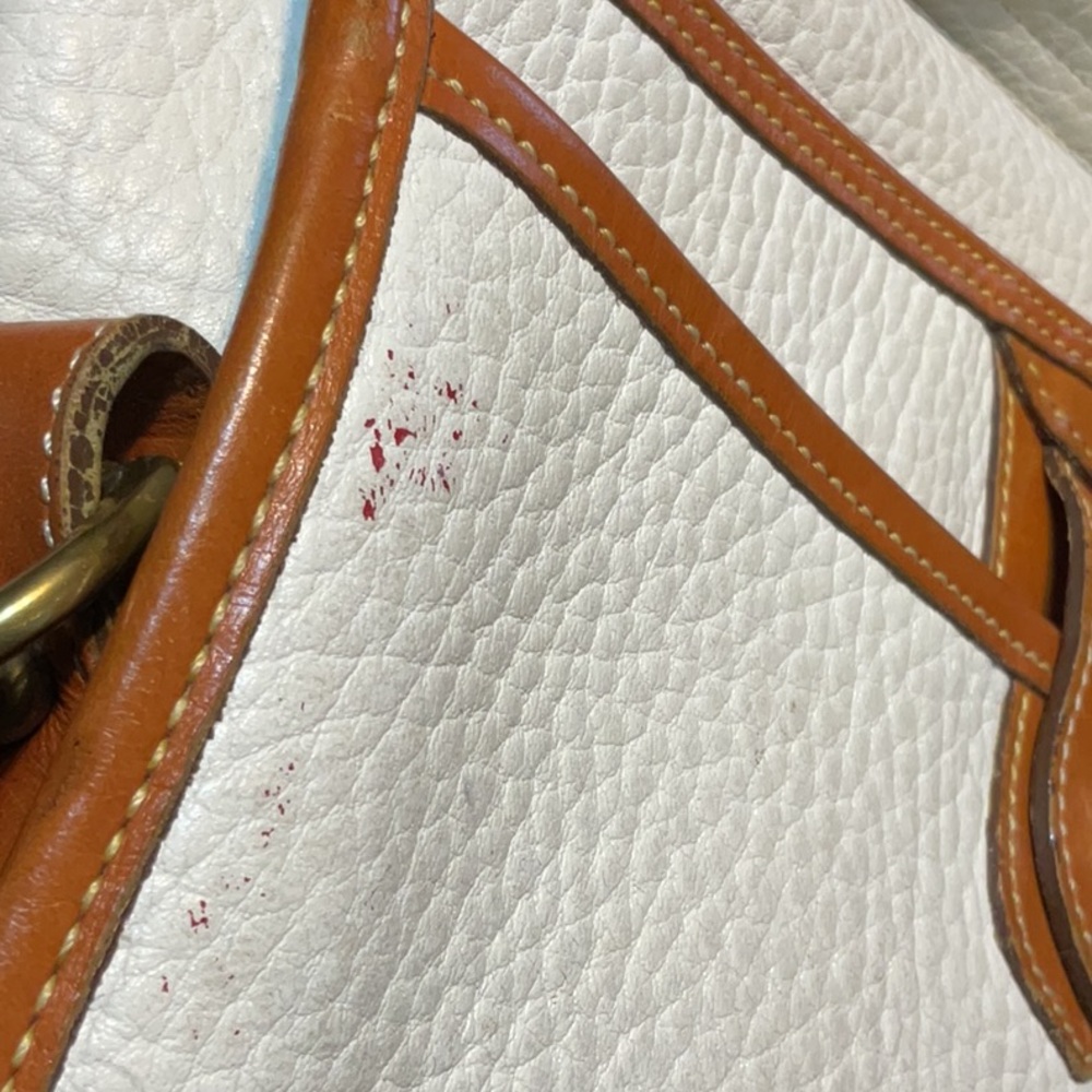 Classic Dooney & Bourke White and Brown Leather crossbody Bag - Picture 12 of 13
